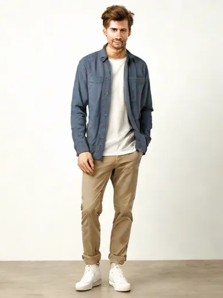 Navy overshirt ease