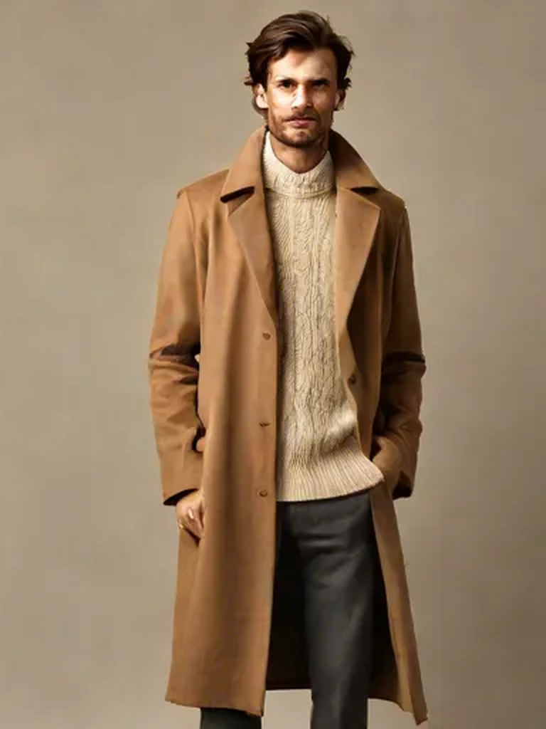 Camel overcoat merino