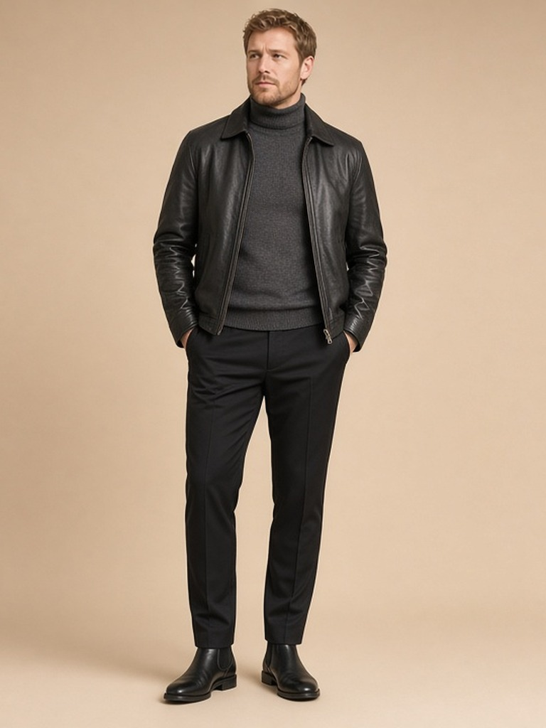 Black leather