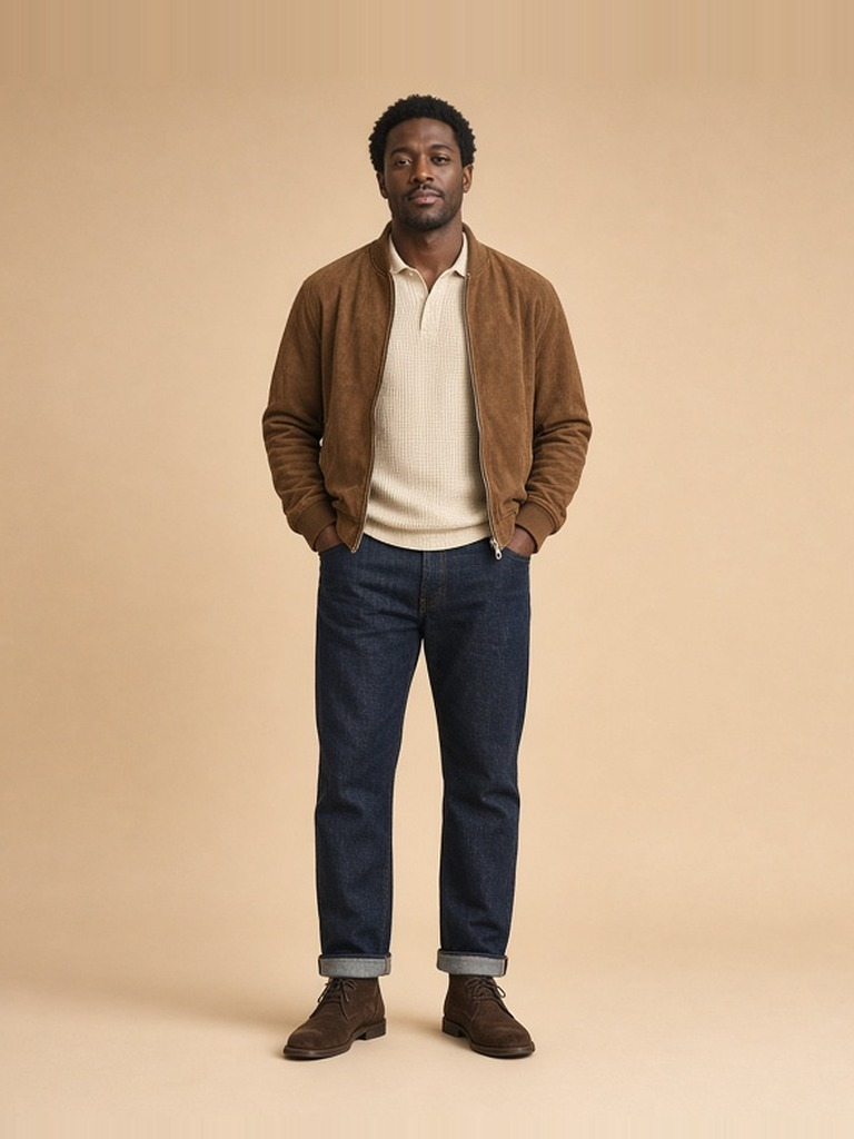 Suede blouson