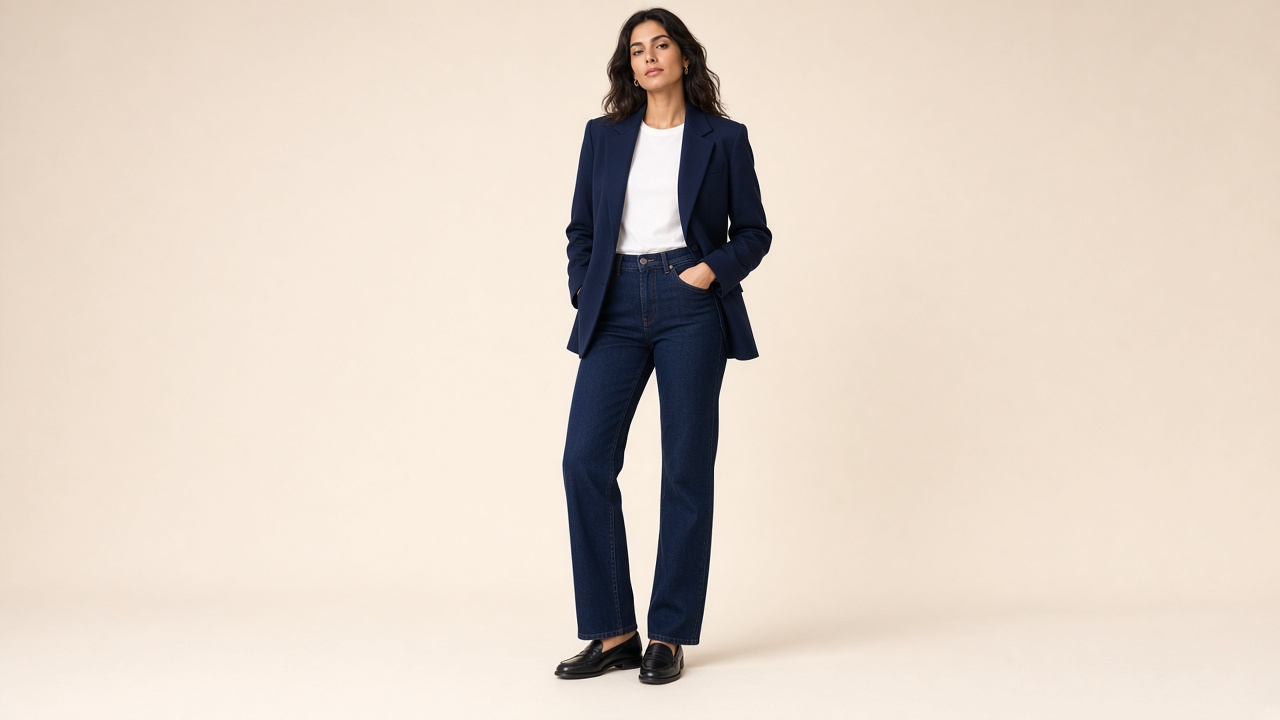 Navy blazer denim