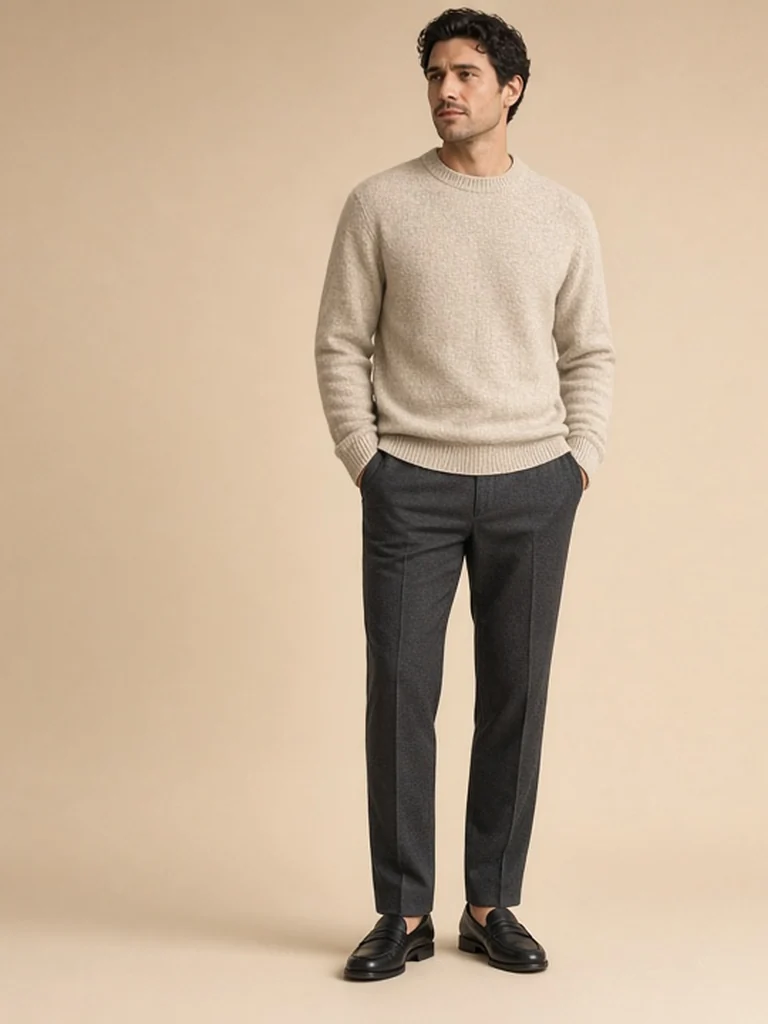 Men's soft oatmeal outfit