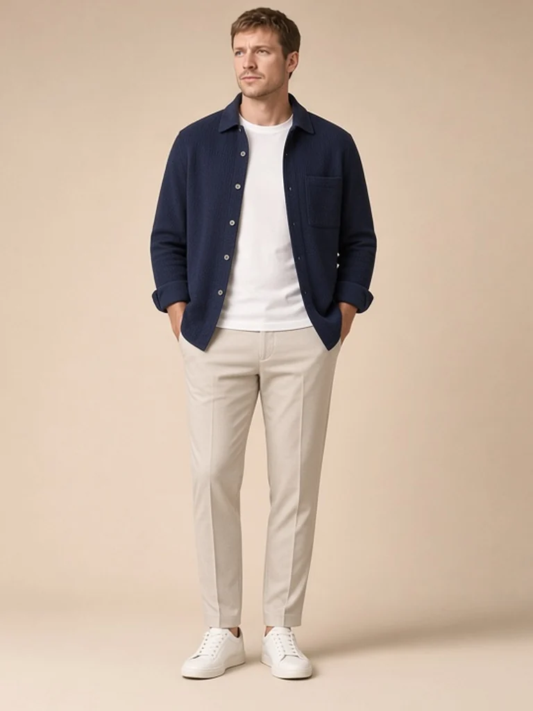Men's weekend navy outfit