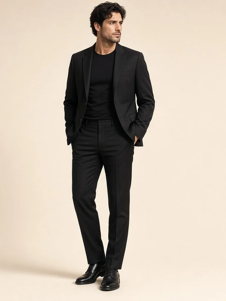 Men's black blazer outfit