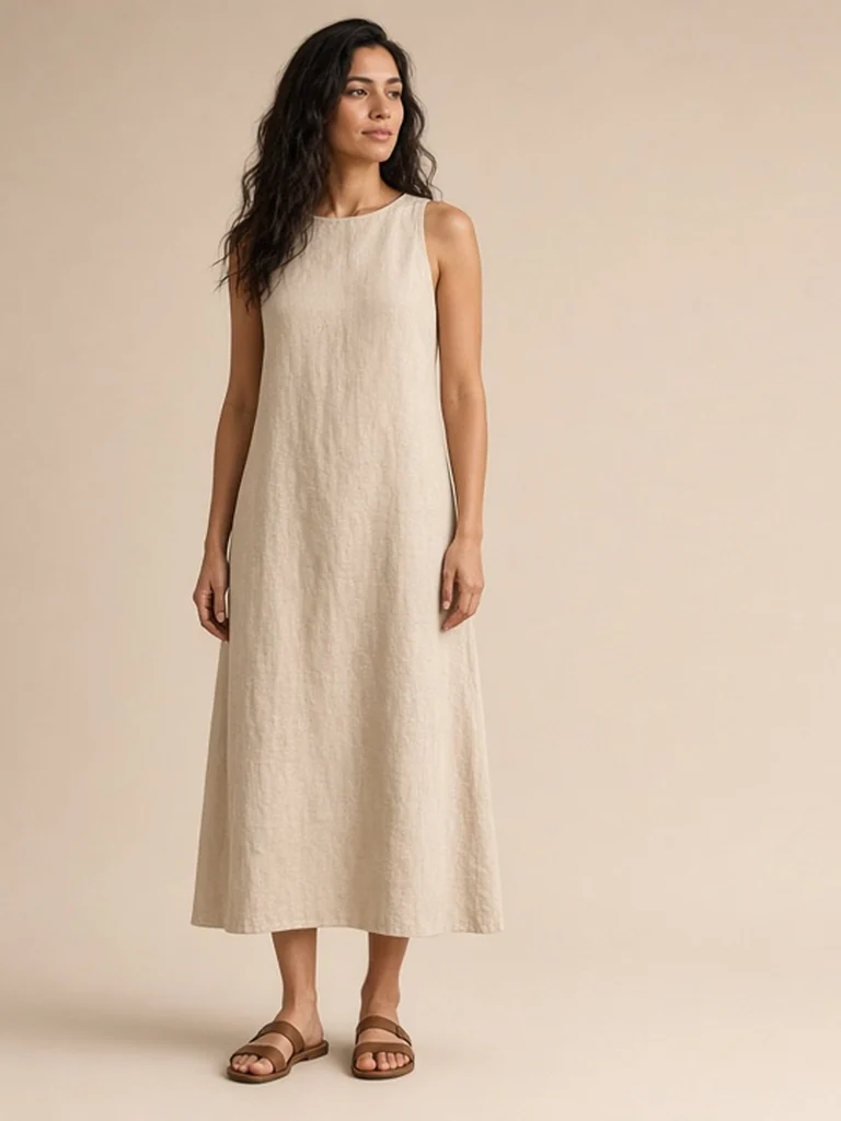 Women's ivory linen outfit