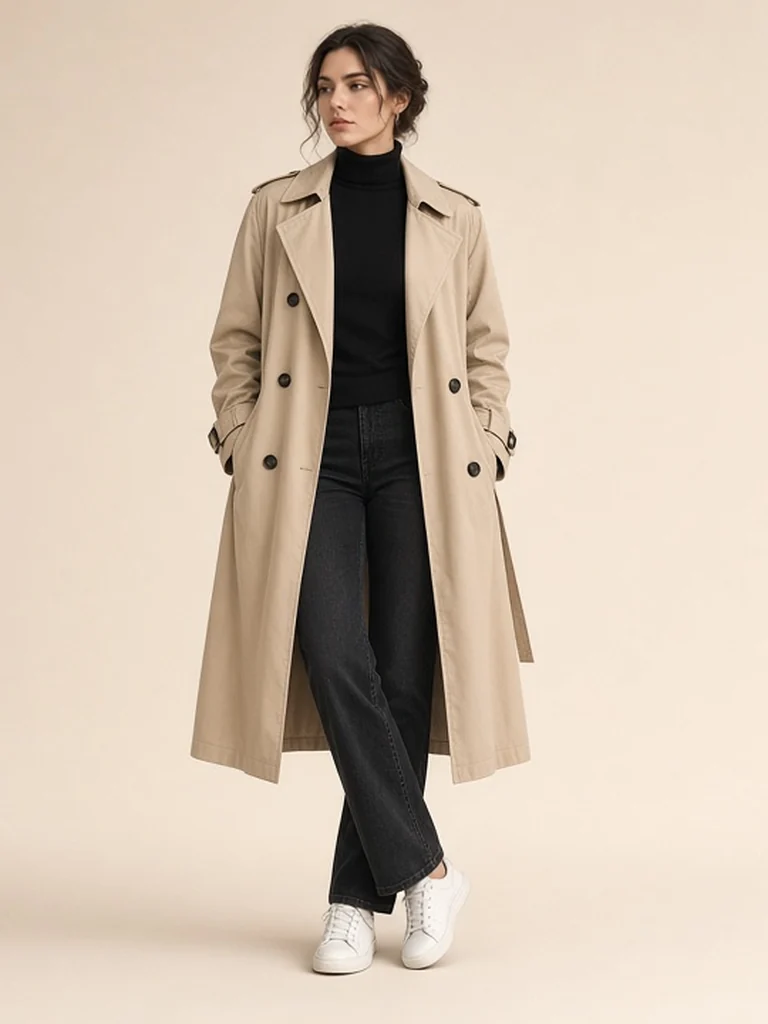 Women's soft trench outfit
